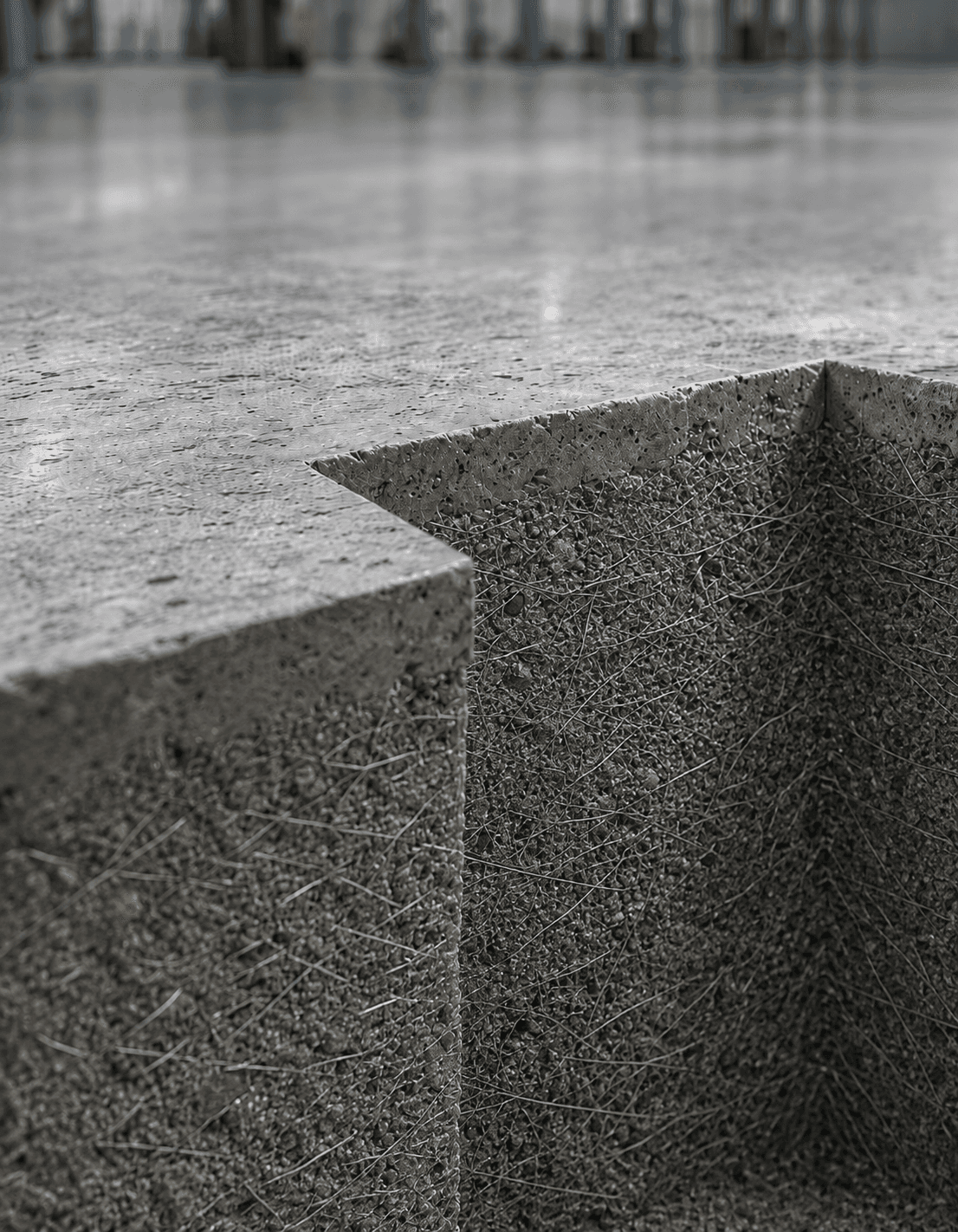 Zemin betonu kesitinde makro fiber donatı